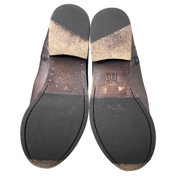 Frye Women's Molly Button Smoke Brown Leather Riding Boot Size US 8.5 - Picture 10 of 14